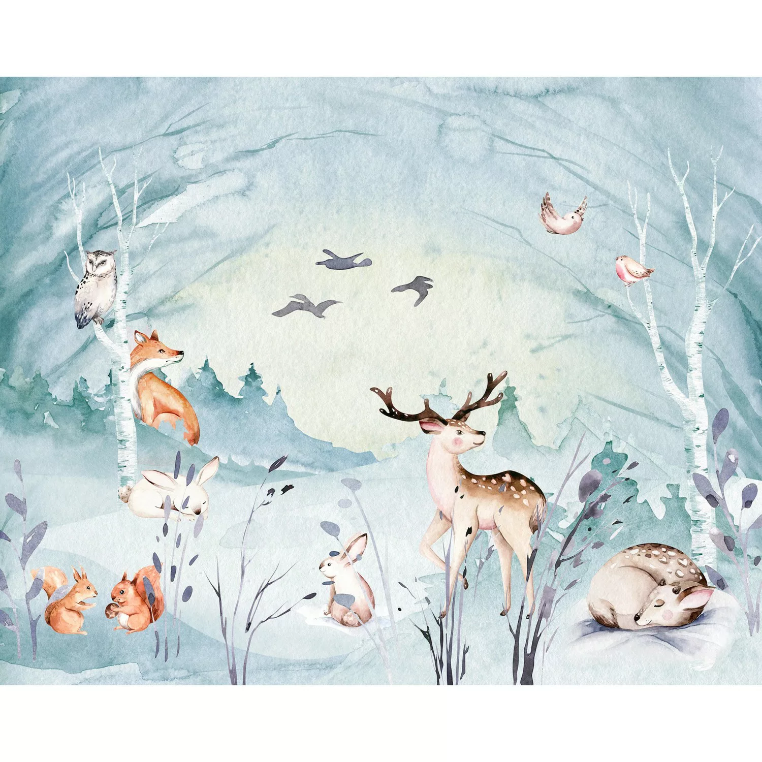 Komar Vliestapete »Animal Sleepover«, 350x280 cm (Breite x Höhe) günstig online kaufen