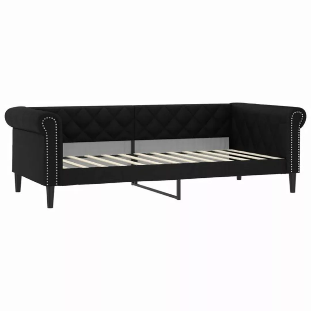 vidaXL Bettgestell Tagesbett Schwarz 100x200 cm Kunstleder Gästebett Gästec günstig online kaufen