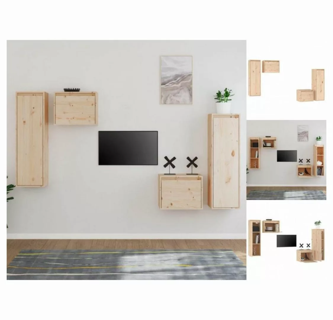 vidaXL TV-Schrank TV-Schränke 4 Stk Massivholz Kiefer Lowboard Lowboard günstig online kaufen