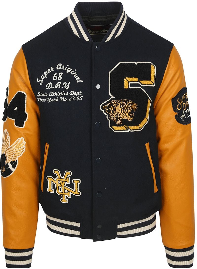 Superdry Varsity Bomberjacke Navy  - Größe M günstig online kaufen