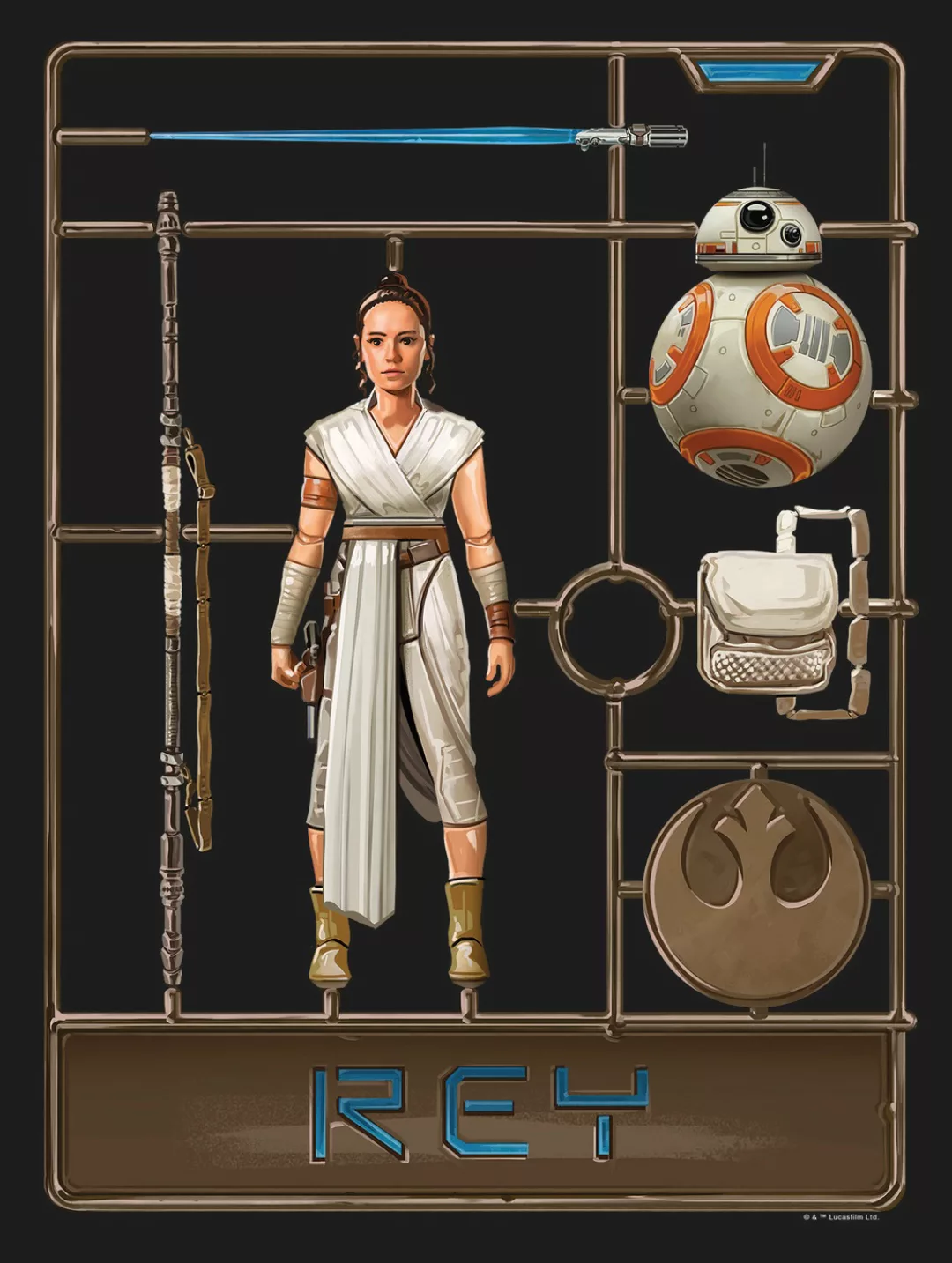 Komar Wandbild Star Wars Toy Rey 30 x 40 cm günstig online kaufen