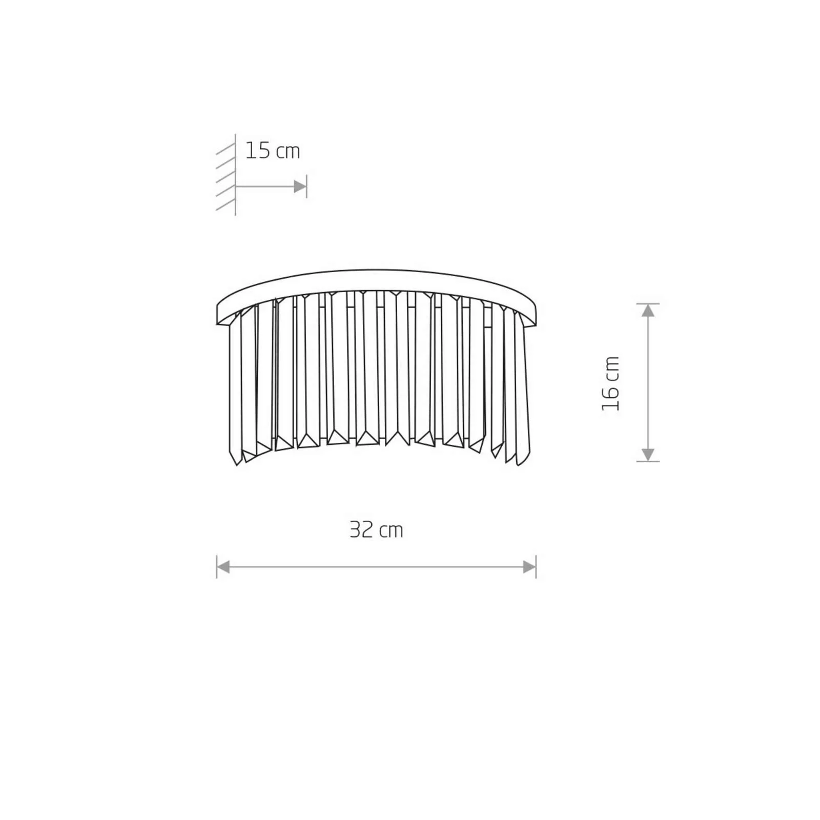 Wandleuchte Cristal, transparent/schwarz günstig online kaufen