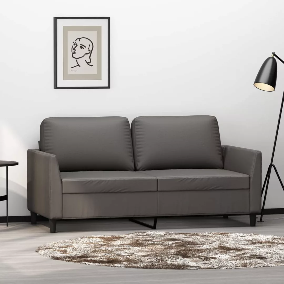 Vidaxl 2-sitzer-sofa Grau 140 Cm Kunstleder günstig online kaufen