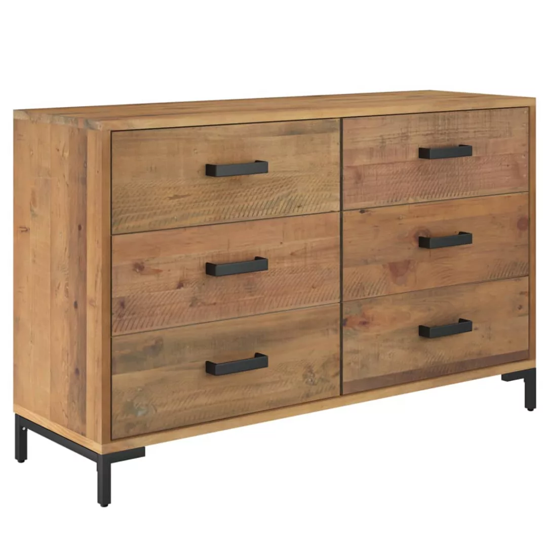 Vidaxl Sideboard Braun 110x35x70 Cm Massivholz Kiefer Recycelt günstig online kaufen