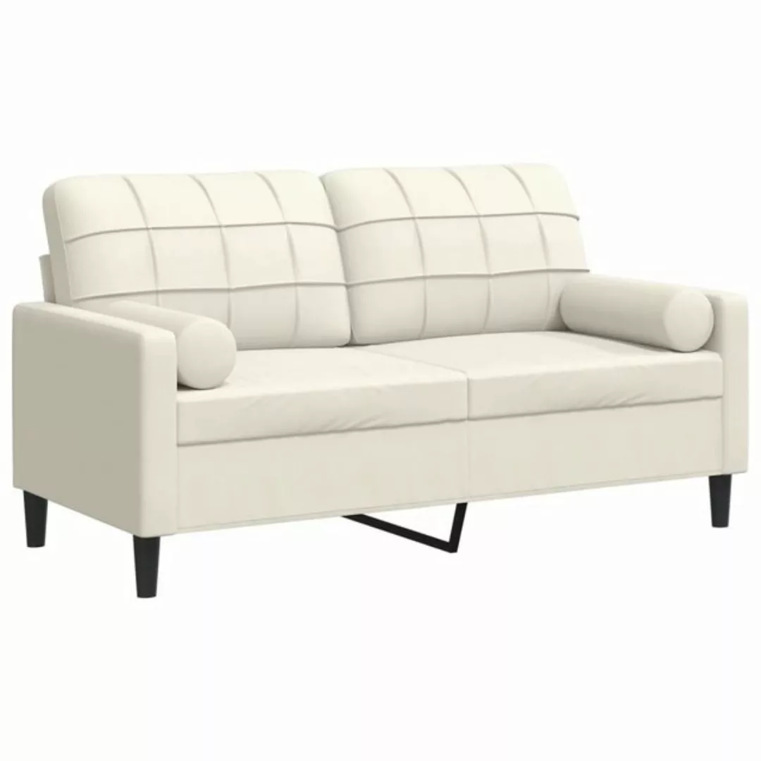 vidaXL Sofa 2-Sitzer-Sofa mit Zierkissen Creme 140 cm Samt günstig online kaufen