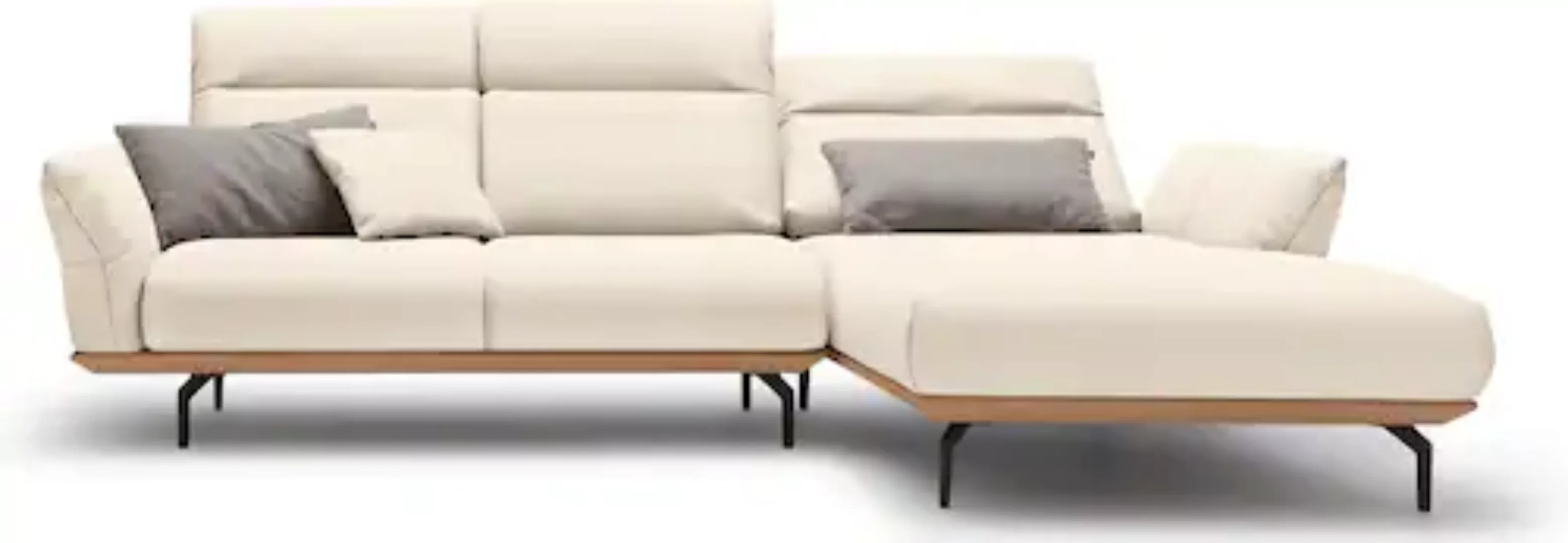 hülsta sofa Ecksofa »hs.460«, Sockel in Eiche, Alugussfüße in umbragrau, Br günstig online kaufen