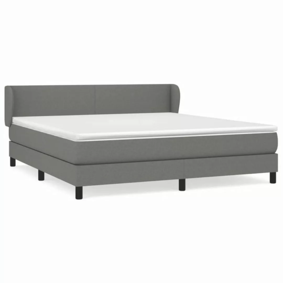 vidaXL Boxspringbett Boxspringbett mit Matratze Dunkelgrau 180x200 cm Stoff günstig online kaufen