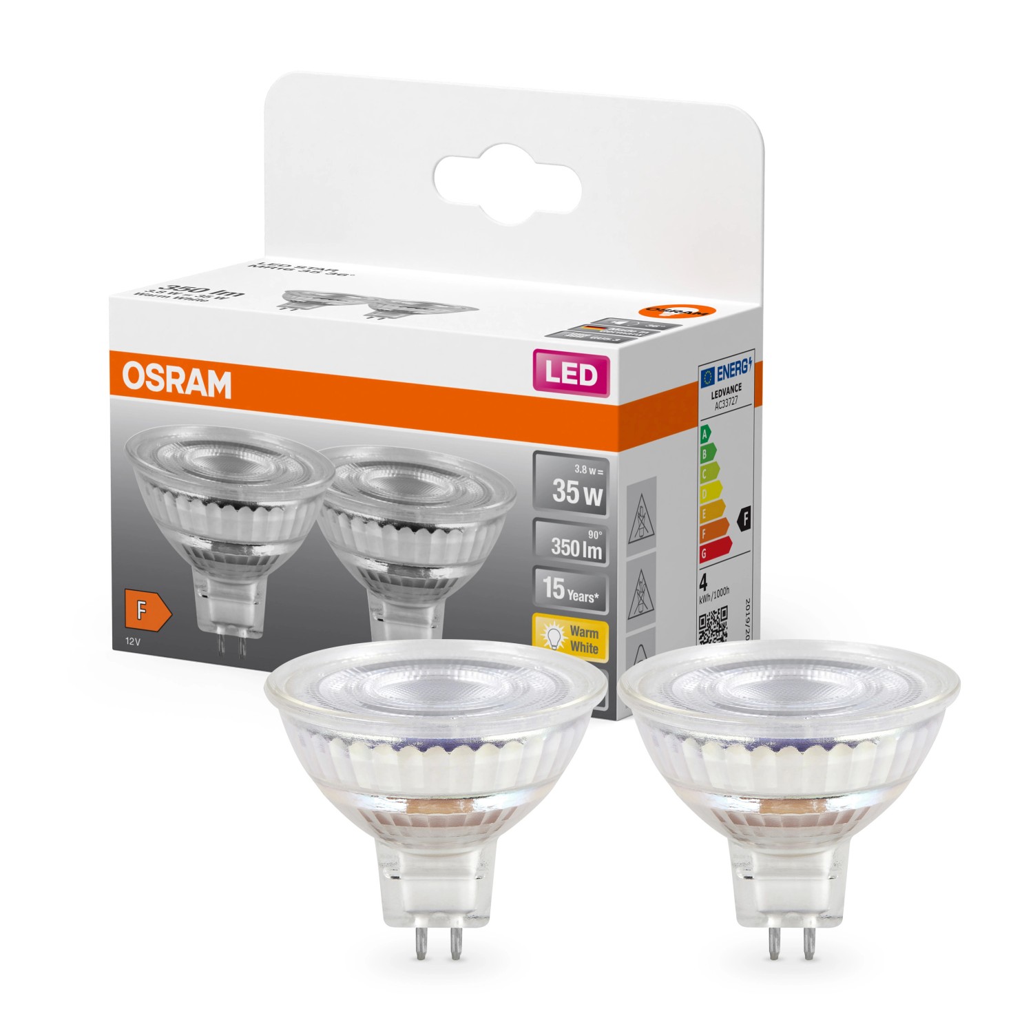 Osram LED-Leuchtmittel GU5.3 3,8 W Warmweiß 345 lm 2er Set 4,4 x 5 cm (H x günstig online kaufen
