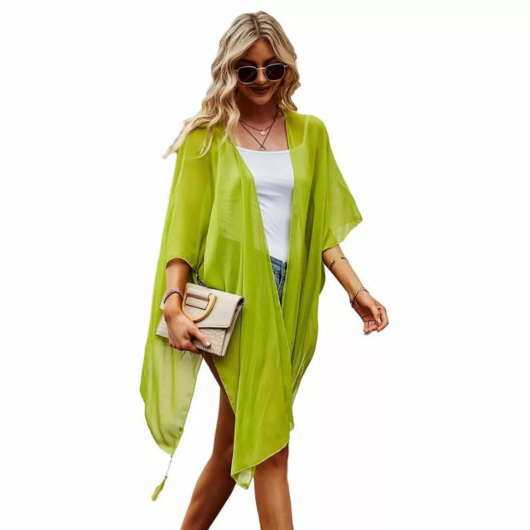 AUKUU Strandkleid Einfarbige dekorative Abdeckung Sommer Cardigan Sonnensch günstig online kaufen