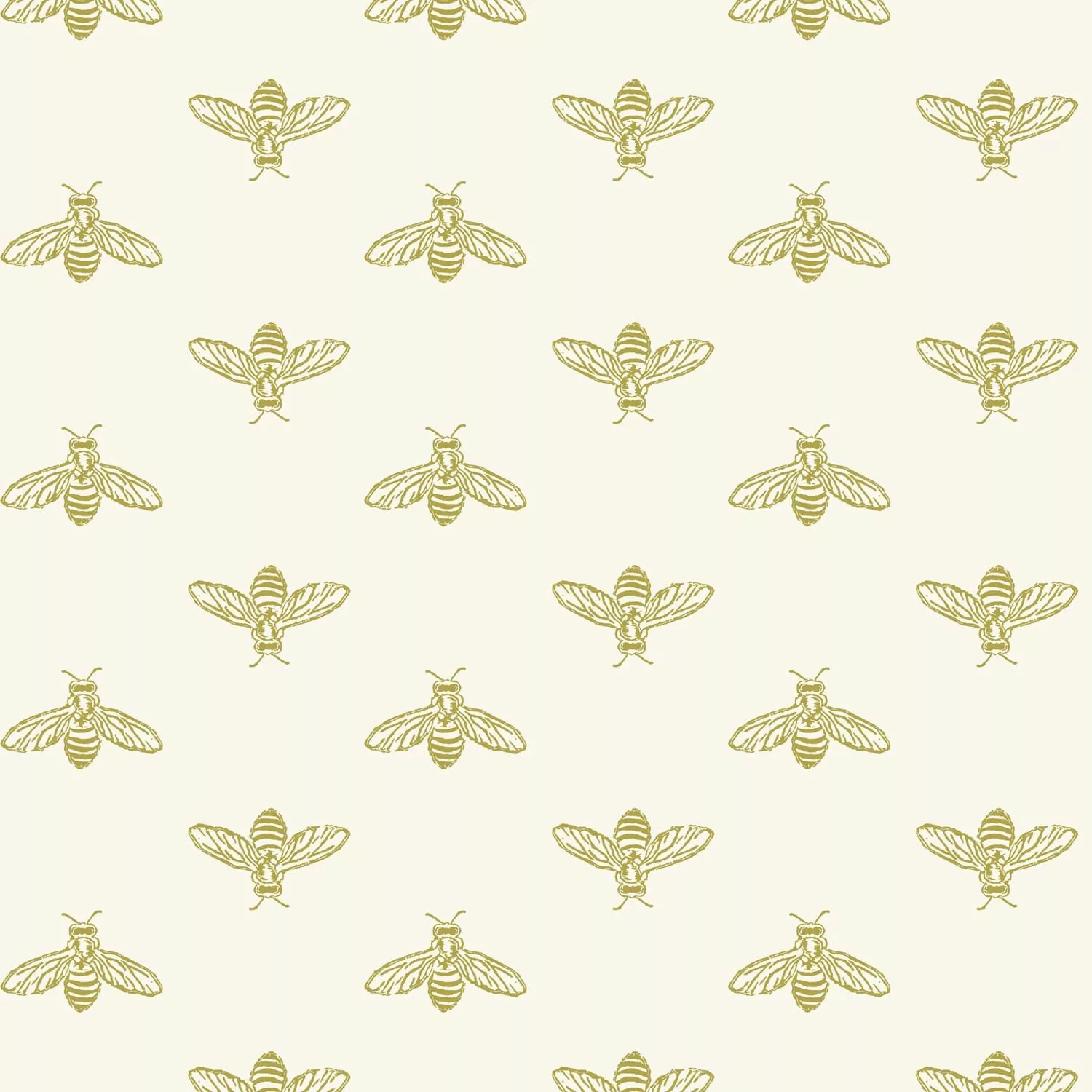 Joules Vliestapete Block Print Bee Antique Gold Gelb FSC® günstig online kaufen