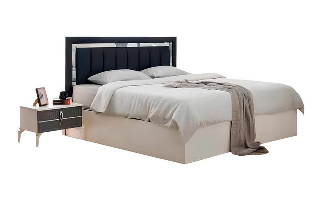 Xlmoebel Bett Zweifarbige Doppelbett im modernen Design in Grau und Weiß fü günstig online kaufen