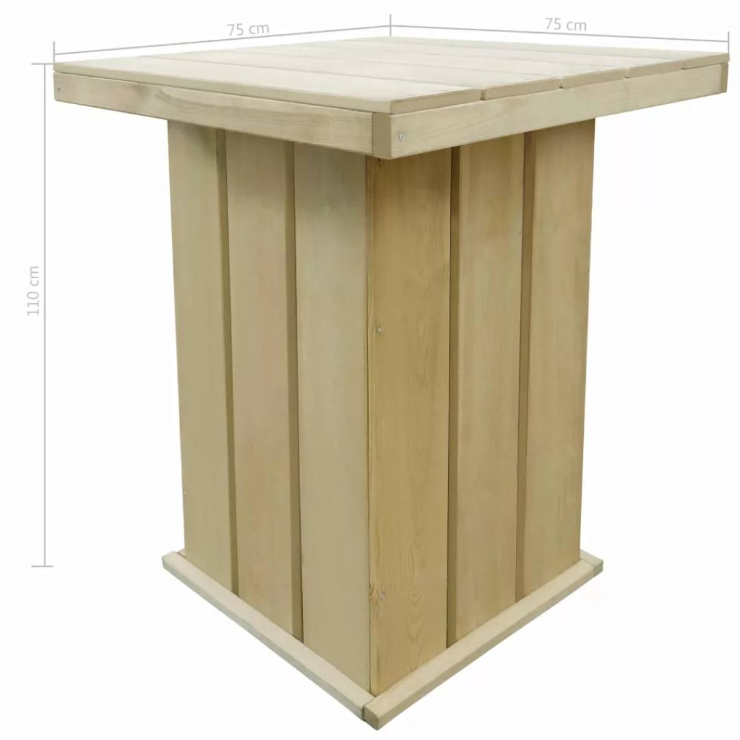 Bartisch 75x75x110 Cm Impregniertes Kiefernholz günstig online kaufen