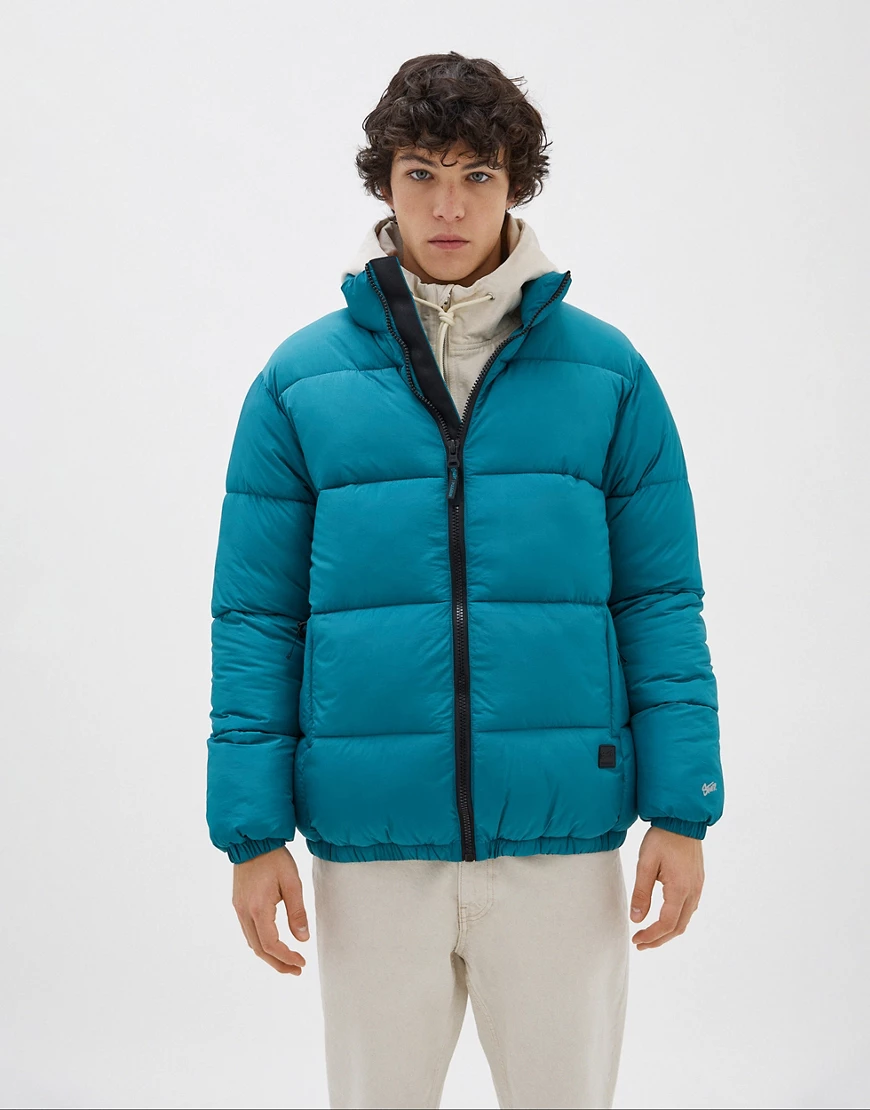 Pull&Bear – Pufferjacke in Grün günstig online kaufen