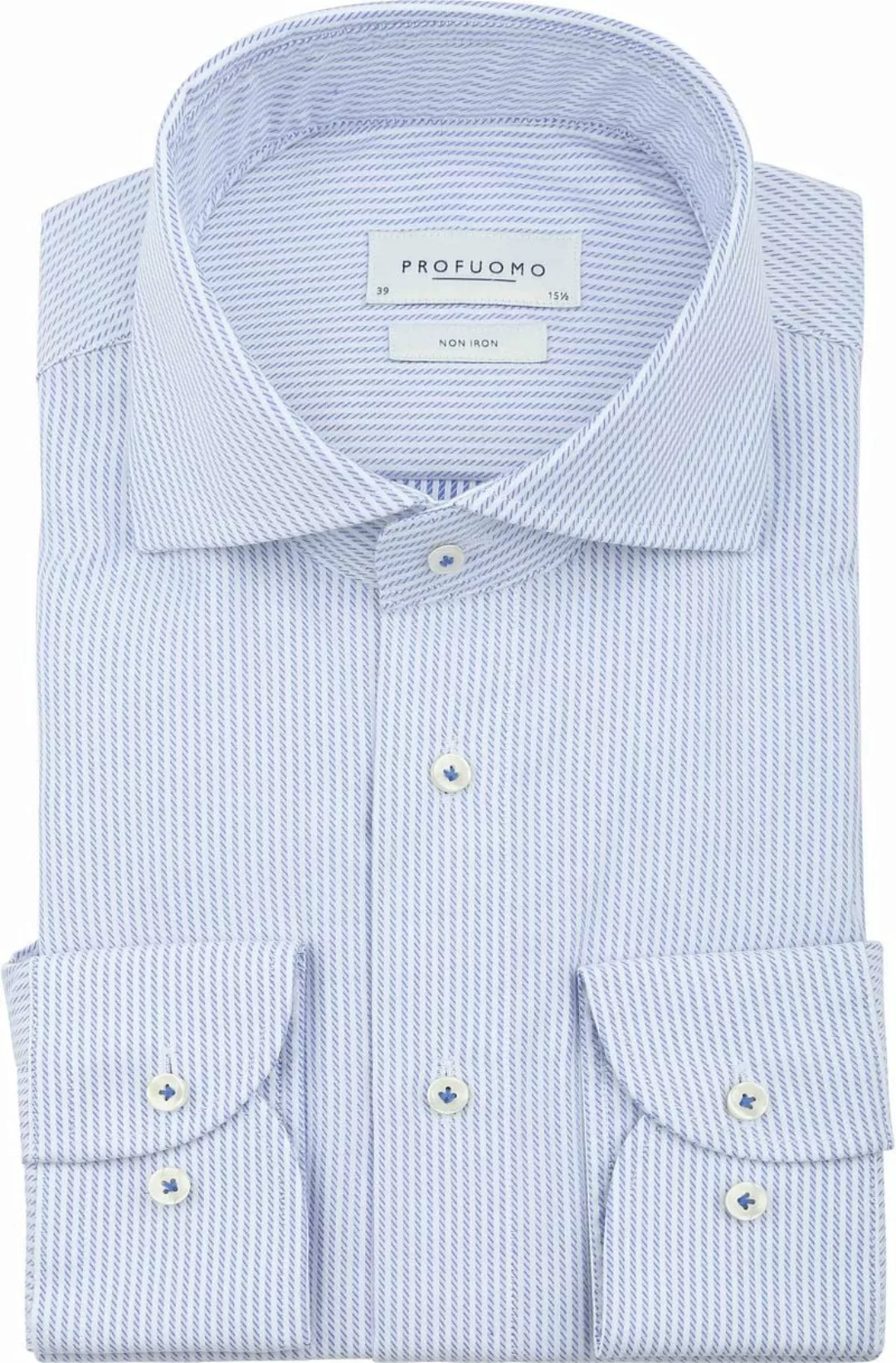 Profuomo Hemd Streifen Hellblau - Größe 41 günstig online kaufen