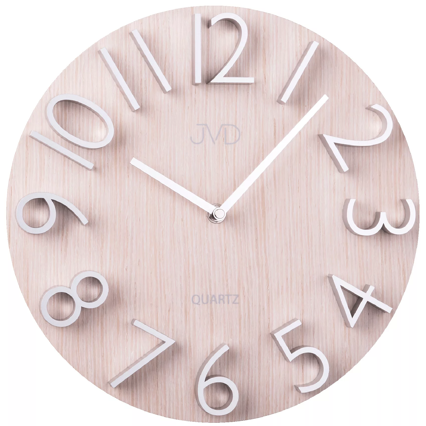 Jvd Hb22.4 Wanduhr Quarz Analog Holz Hell Rund Modern günstig online kaufen