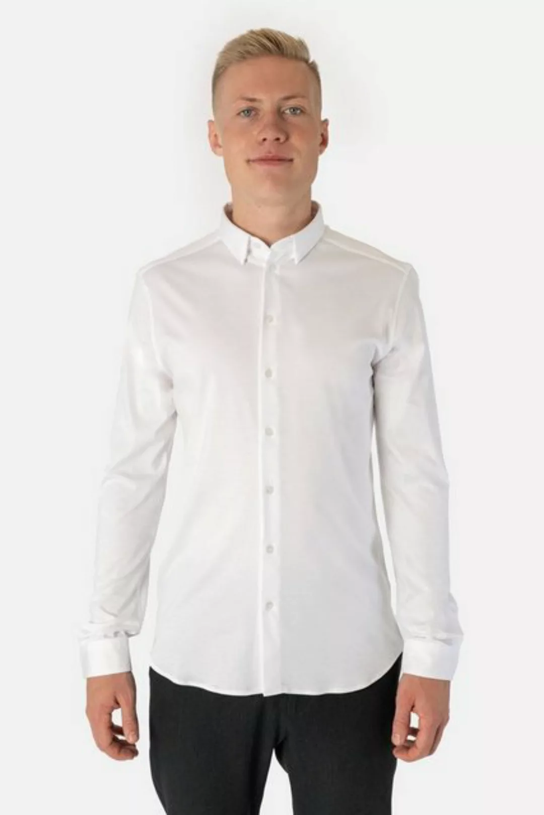 Mos Mosh Langarmhemd Marco Jersey mit verdecktem Button-down-Kragen günstig online kaufen