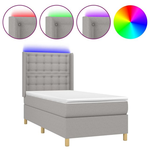 vidaXL Boxspringbett Bett Boxspringbett mit Matratze und LED Stoff (80 x 20 günstig online kaufen