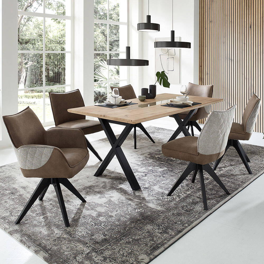 Esstischgruppe 7-teilig, Tisch 210x100cm, 6 Stühle, FALLON-55 günstig online kaufen