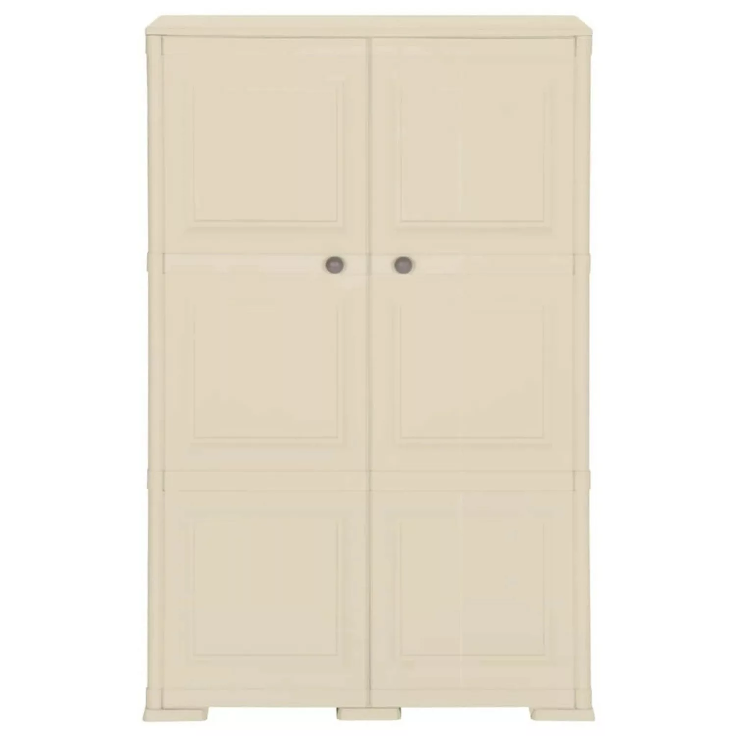 vidaXL Kunststoffschrank 79x43x125 cm Holzdesign Angora-Weiß günstig online kaufen