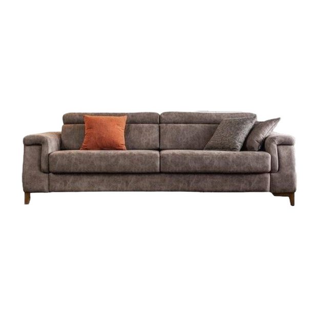 JVmoebel 3-Sitzer Dreisitzer Sofa 3 Sitzer Stoffsofa Sofas Grau Stoff Mit B günstig online kaufen