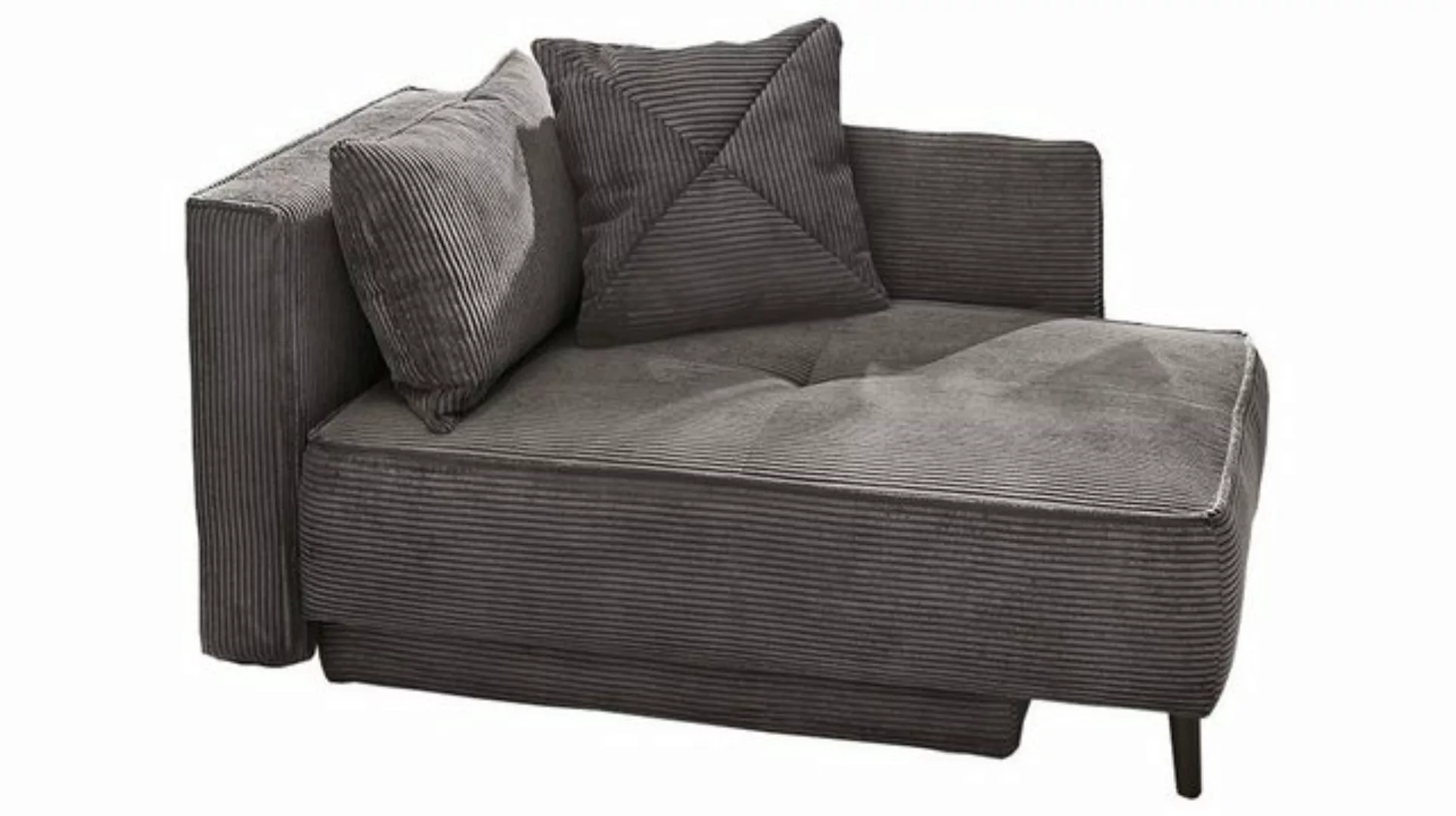 Massivart® Recamiere REX Einzelsofa grau oder grün Cord 155 cm, Bettfunktio günstig online kaufen