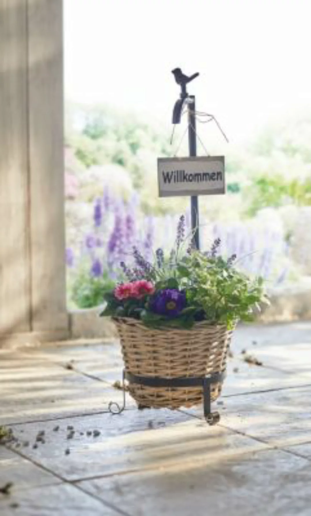 HOME Living Pflanzer Vögelchen Blumentöpfe grau/schwarz günstig online kaufen