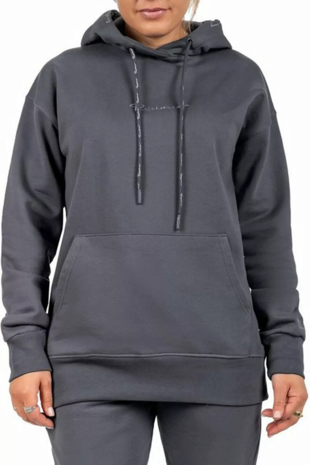 Reichstadt Kapuzenpullover Basic Oversize Damen Hoodie 23RSW038 Anthracite günstig online kaufen