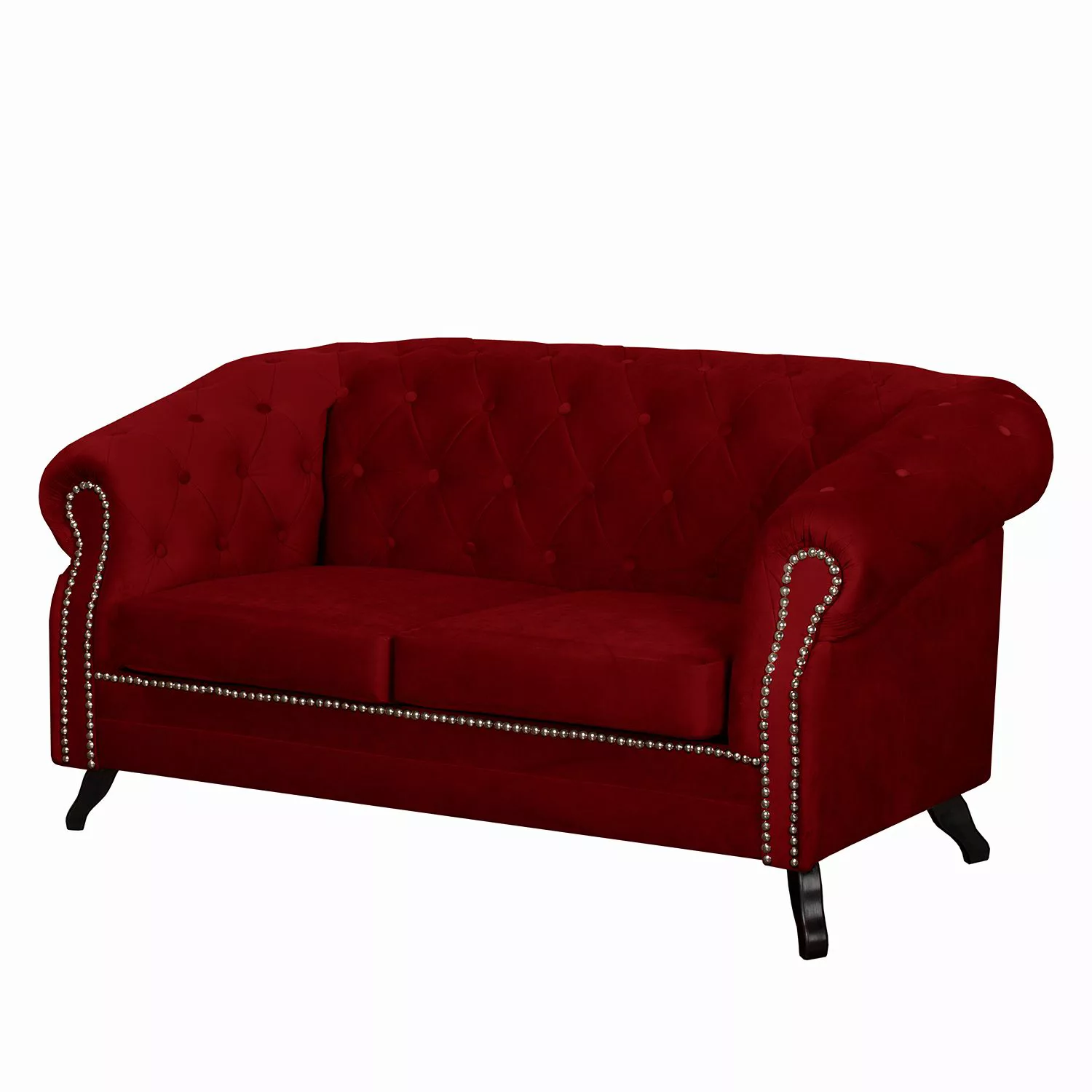 home24 Jack & Alice Sofa Benavente II 2-Sitzer Rot Microfaser 158x84x88 cm günstig online kaufen