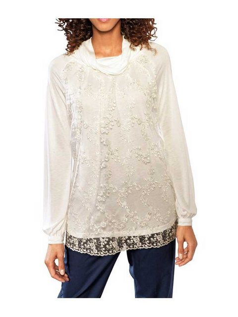 heine T-Shirt Linea Tesini Damen Designer-Spitzen-Jerseyshirt, ecru günstig online kaufen