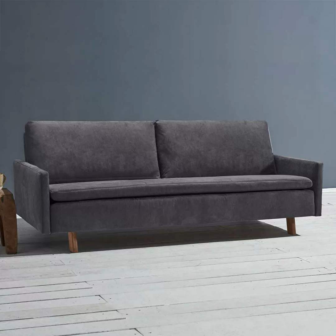 Schlafcouch graublau in modernem Design Armlehnen günstig online kaufen