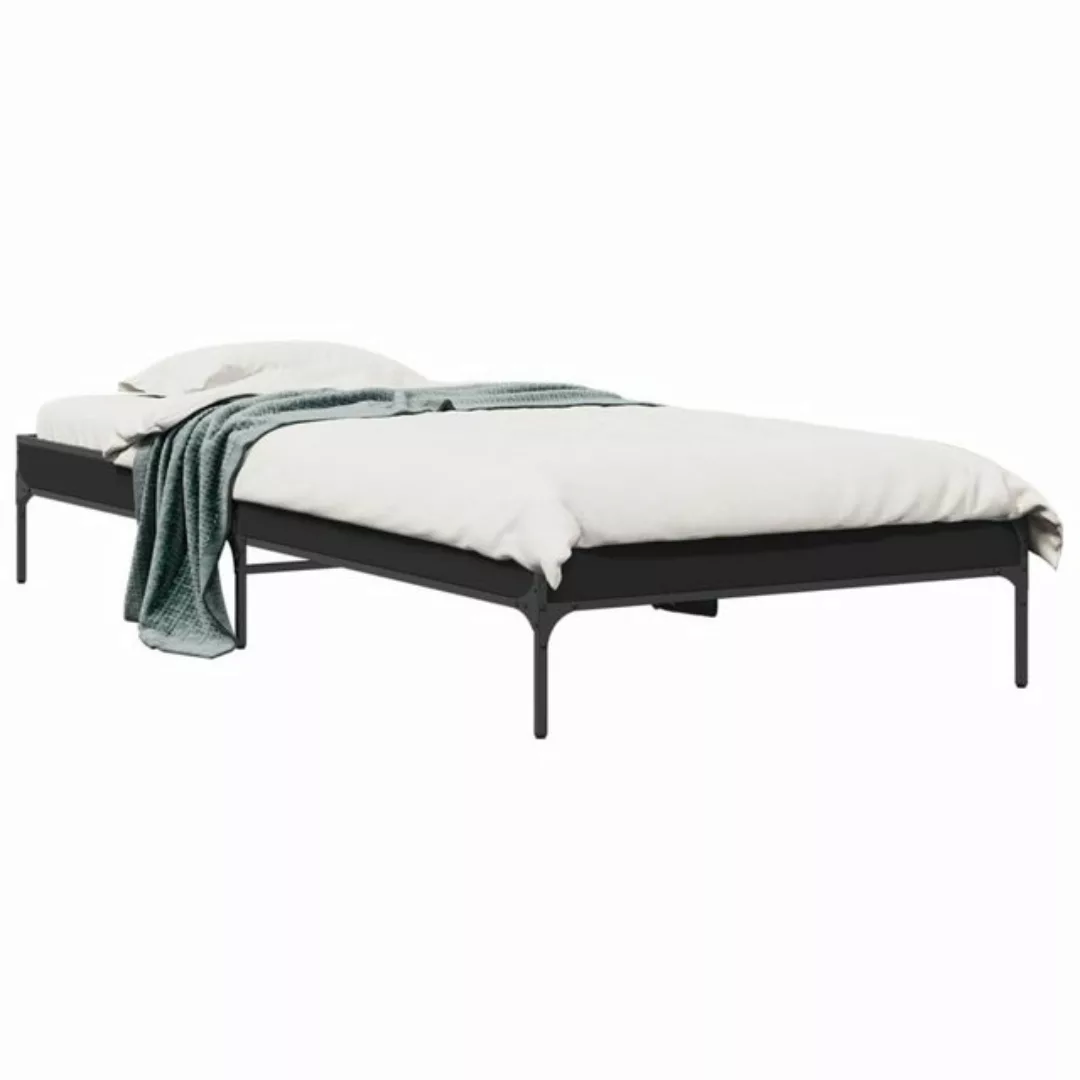 vidaXL Bett Bettgestell Braun Eichen-Optik 75x190 cm Holzwerkstoff Metall günstig online kaufen