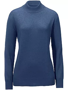 Stehbund-Pullover Modell Sabrina Peter Hahn Seide/Kaschmir blau günstig online kaufen