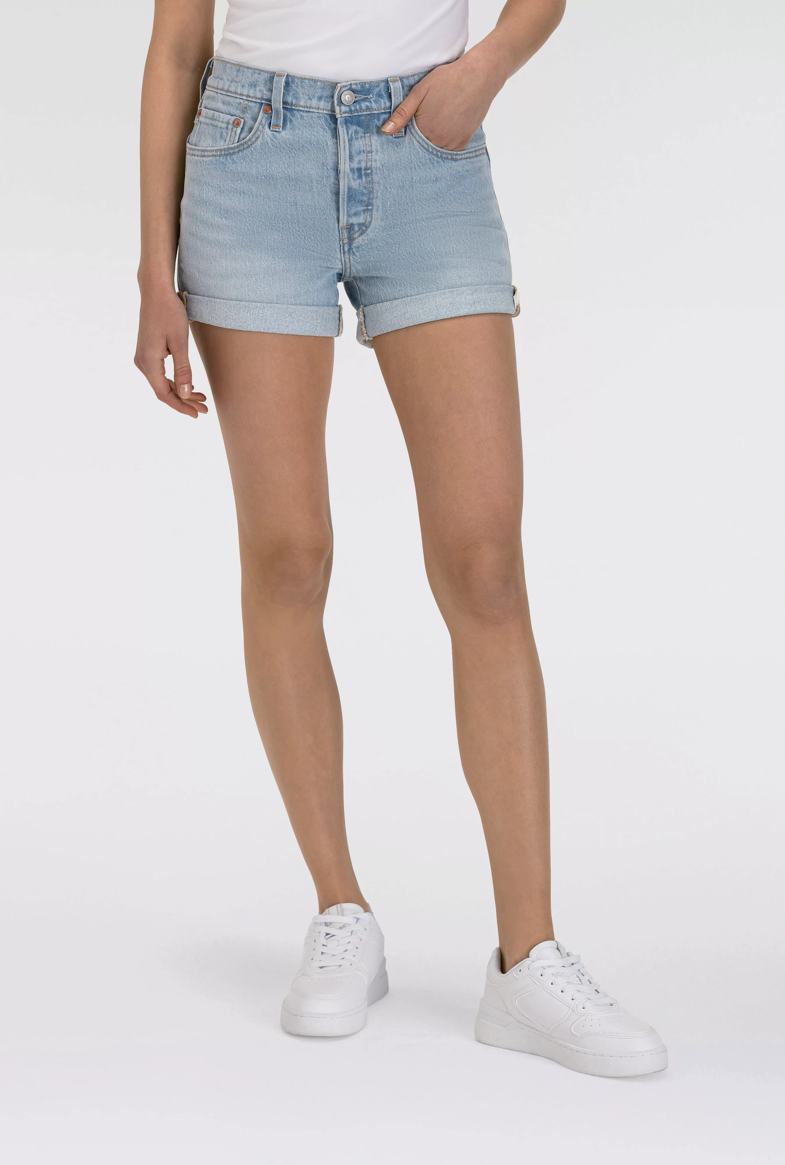 Levis Jeansshorts "501 Short Long", Mit Knopfverschluss und krempelbarem Sa günstig online kaufen