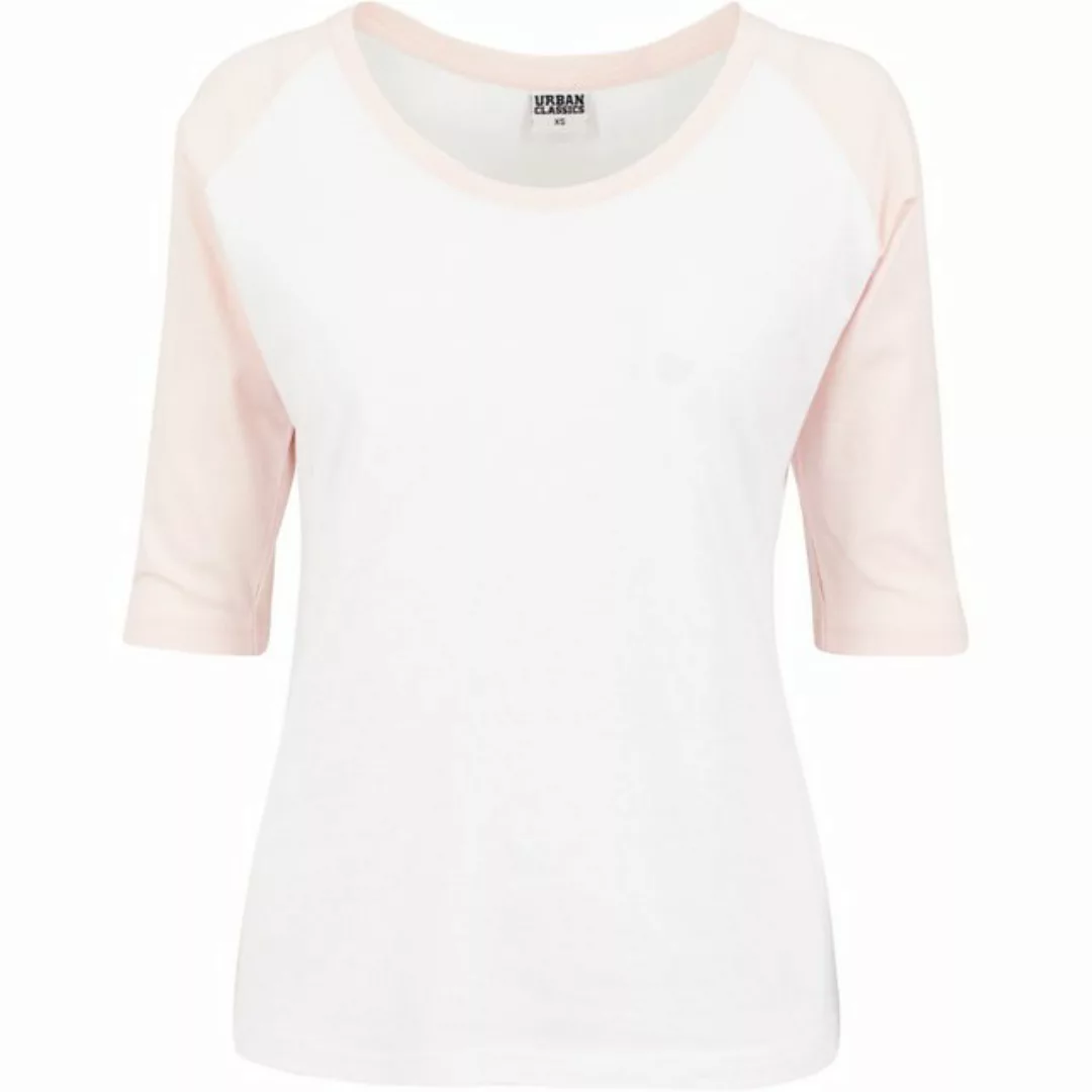 URBAN CLASSICS T-Shirt TB733 - Ladies 3/4 Contrast Raglan Tee wht/pink XS günstig online kaufen