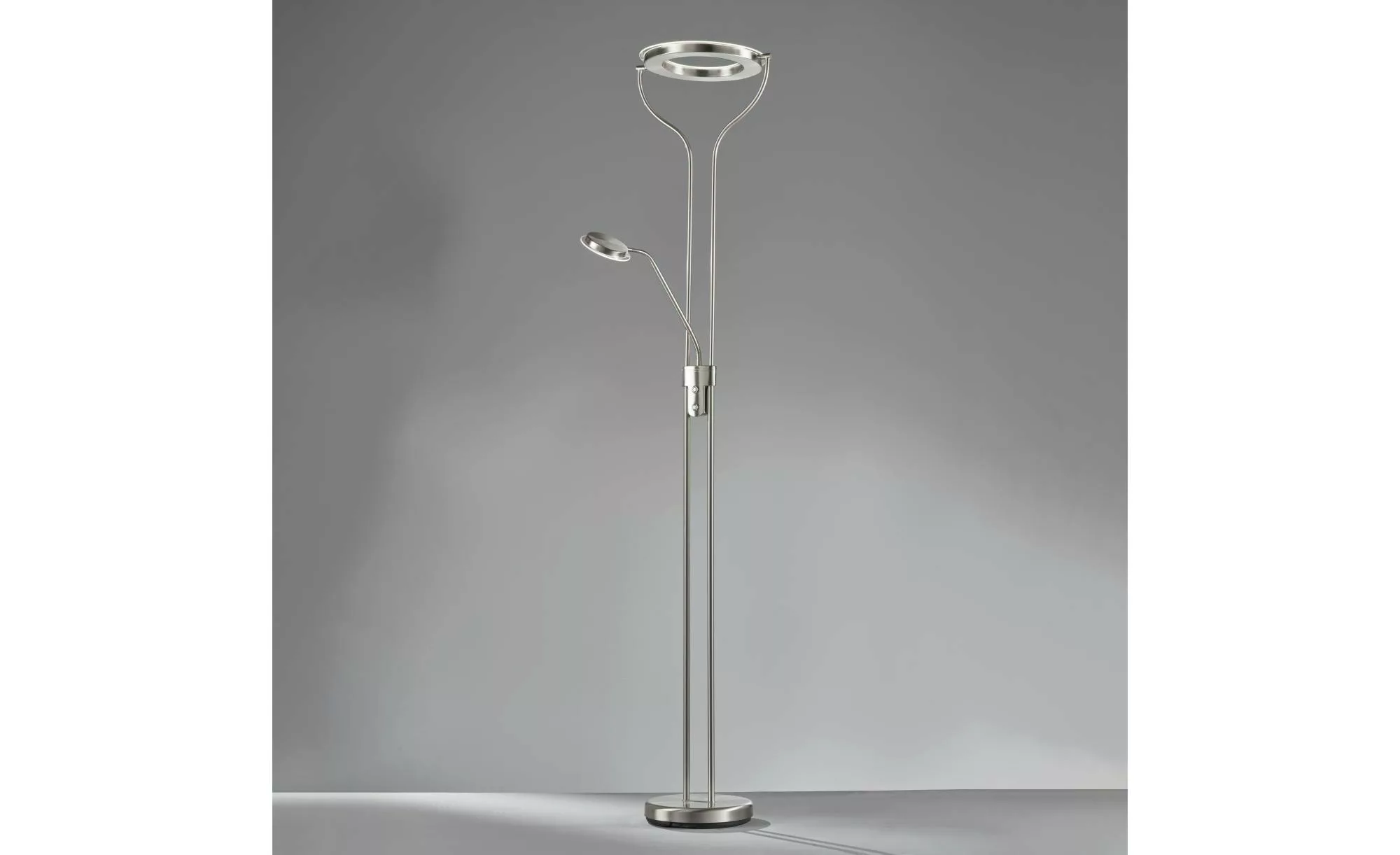 LED-Stehlampe Davos, nickelfarben, Höhe 180 cm, 2-flg., CCT günstig online kaufen