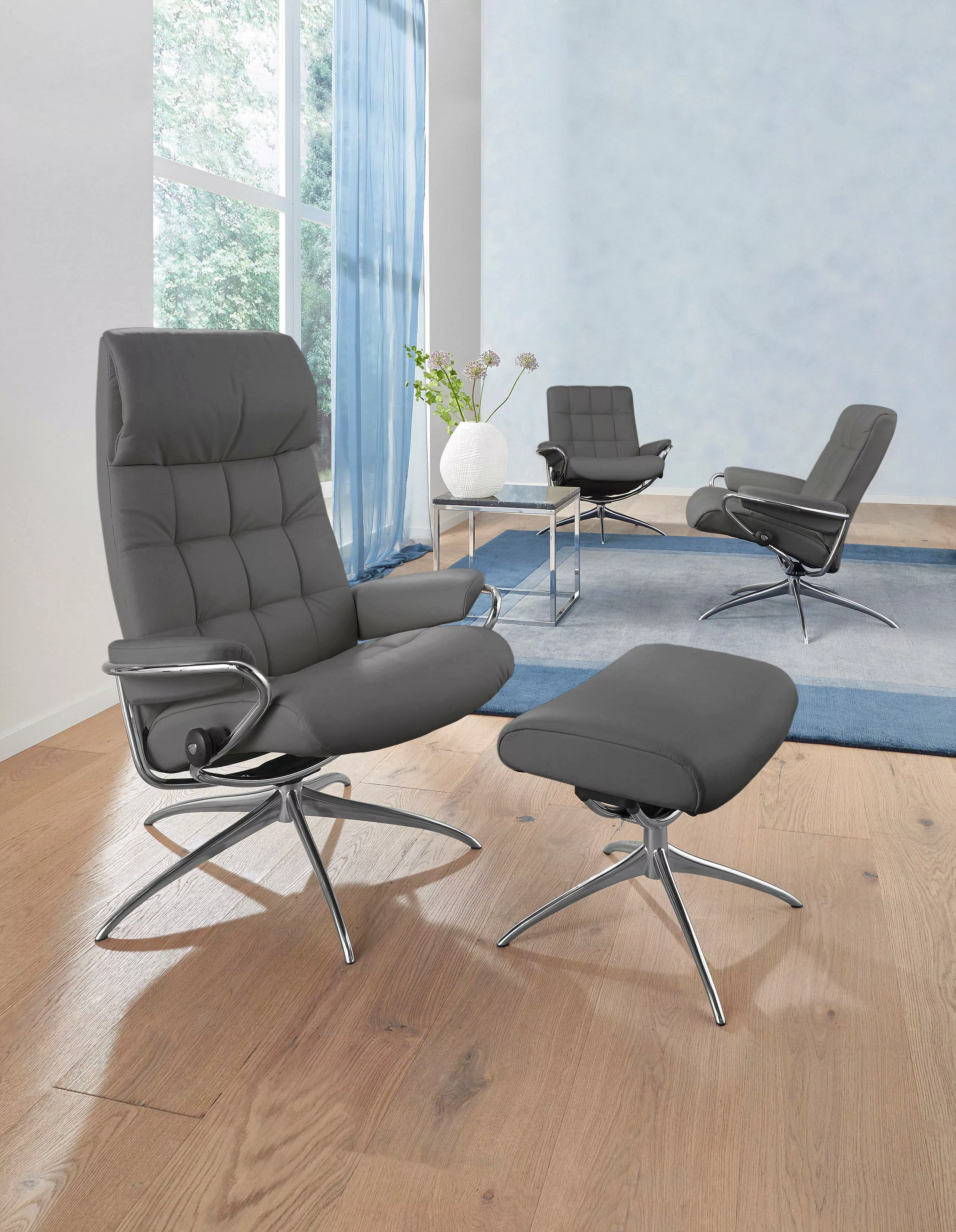 Stressless Fußhocker "London", mit Star Base, Gestell Chrom günstig online kaufen