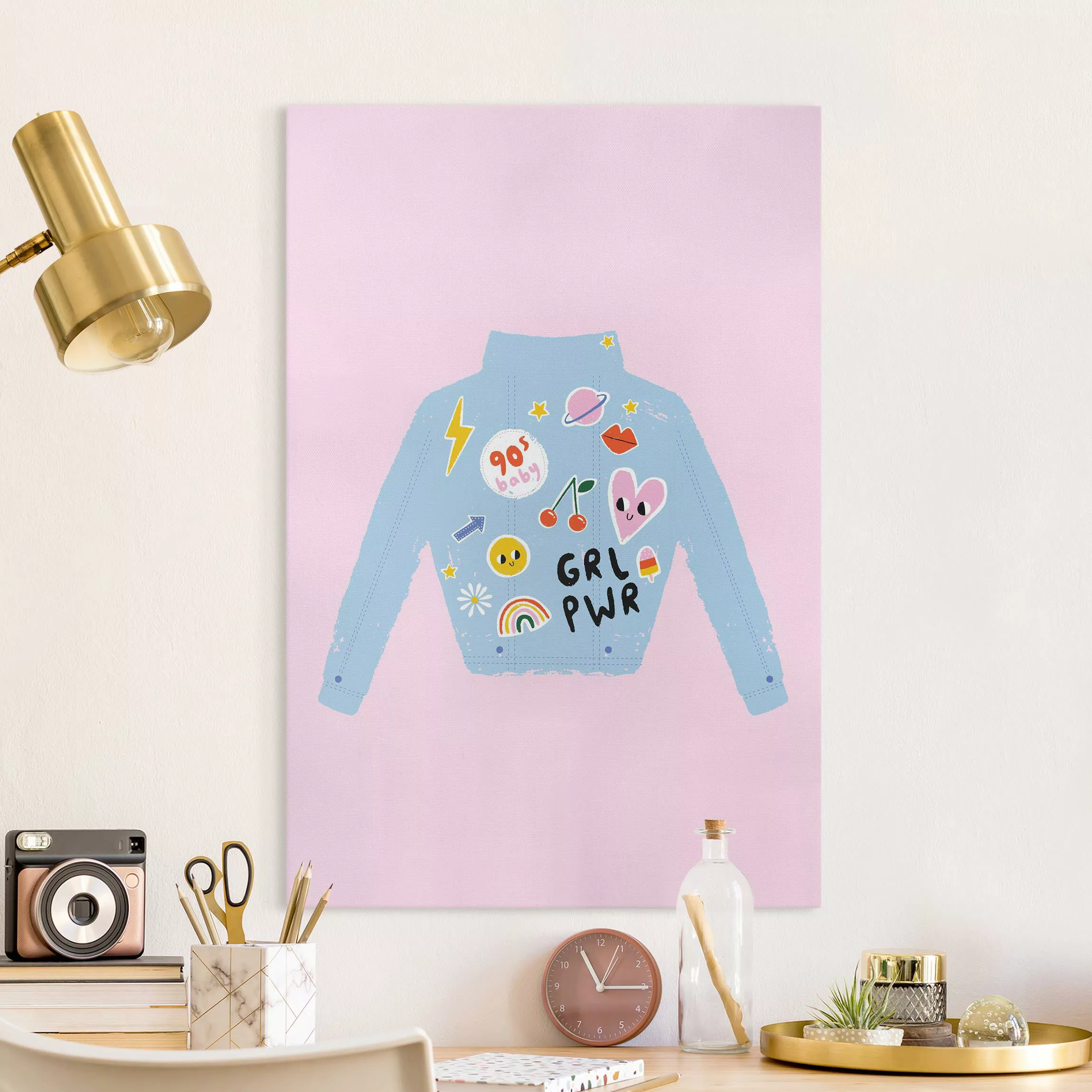 Leinwandbild Illustration Jeansjacke günstig online kaufen