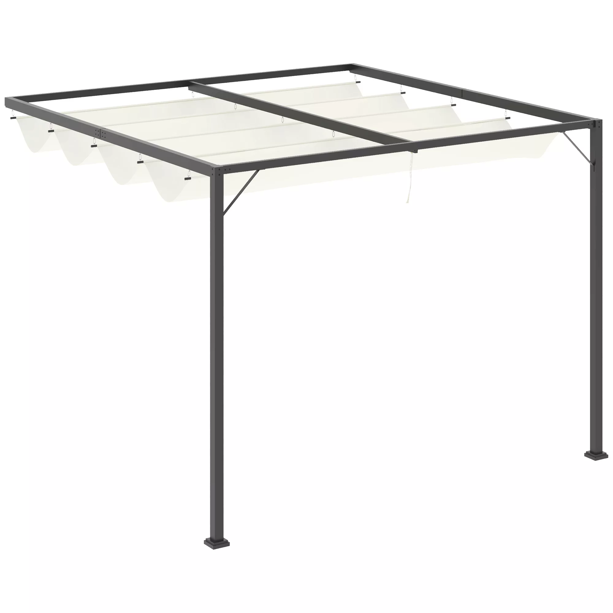 Outsunny Pergola Pavillon 3 x 3 m Gartenpavillon BBQ-Pavillon mit Stoffdach günstig online kaufen