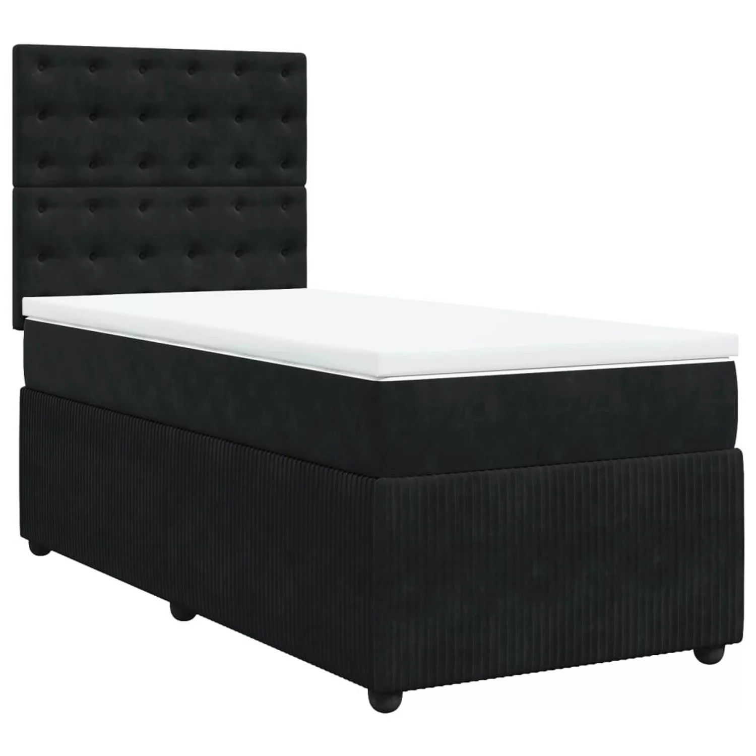 vidaXL Boxspringbett mit Matratze Schwarz 90x190 cm Samt2106590 günstig online kaufen