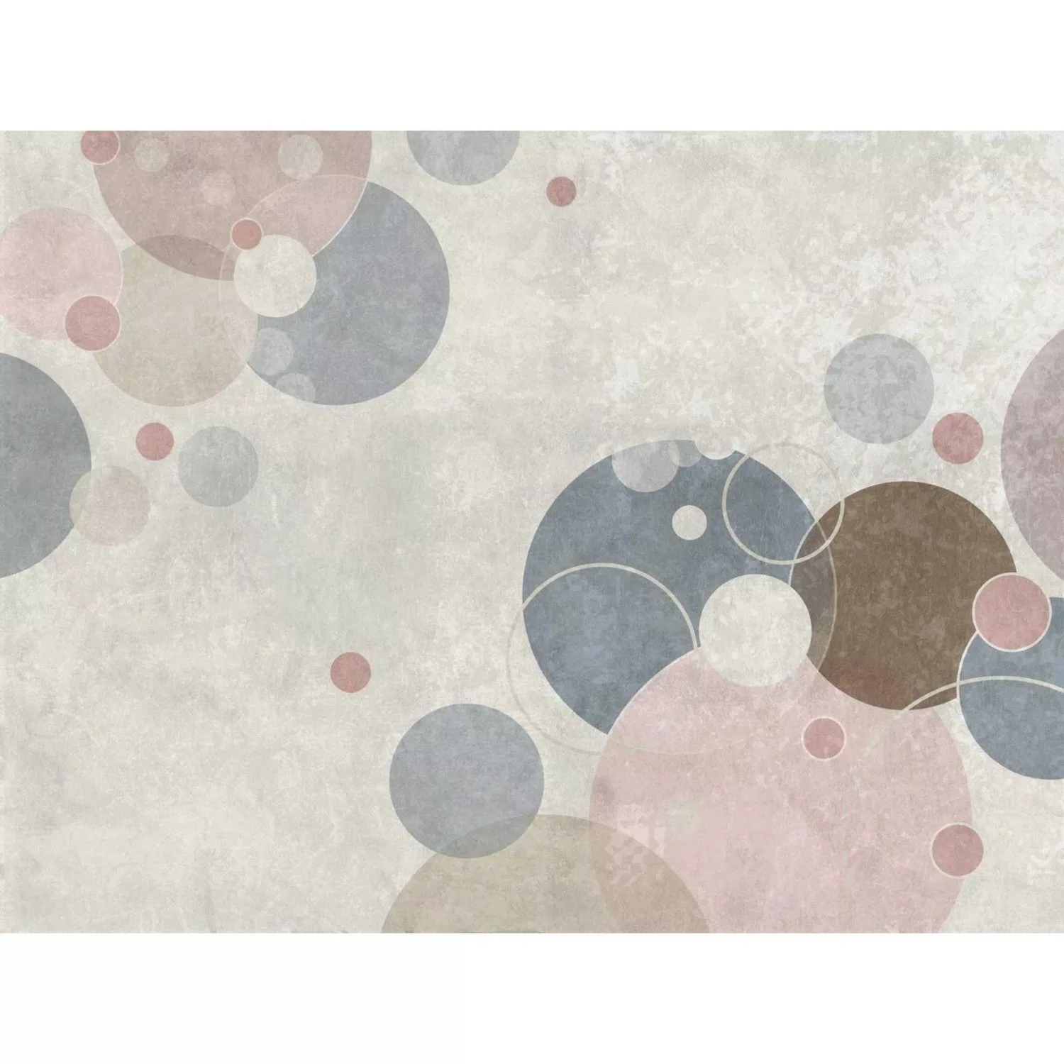 Bricoflor Tapete Mit Kreisen In Grau Blau Rosa Moderne Fototapete Für Kinde günstig online kaufen
