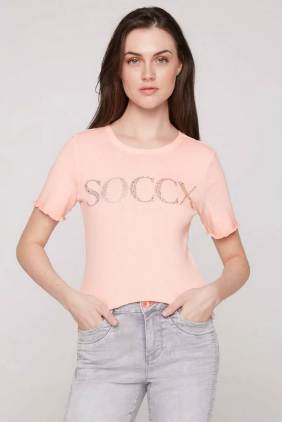 SOCCX Rundhalsshirt aus Baumwolle günstig online kaufen
