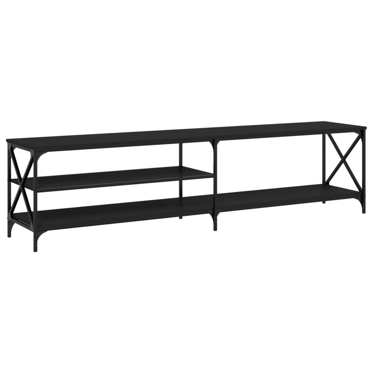 vidaXL Schrankmodule TV-Schrank Schwarz 200x40x50 cm Holzwerkstoff und Meta günstig online kaufen