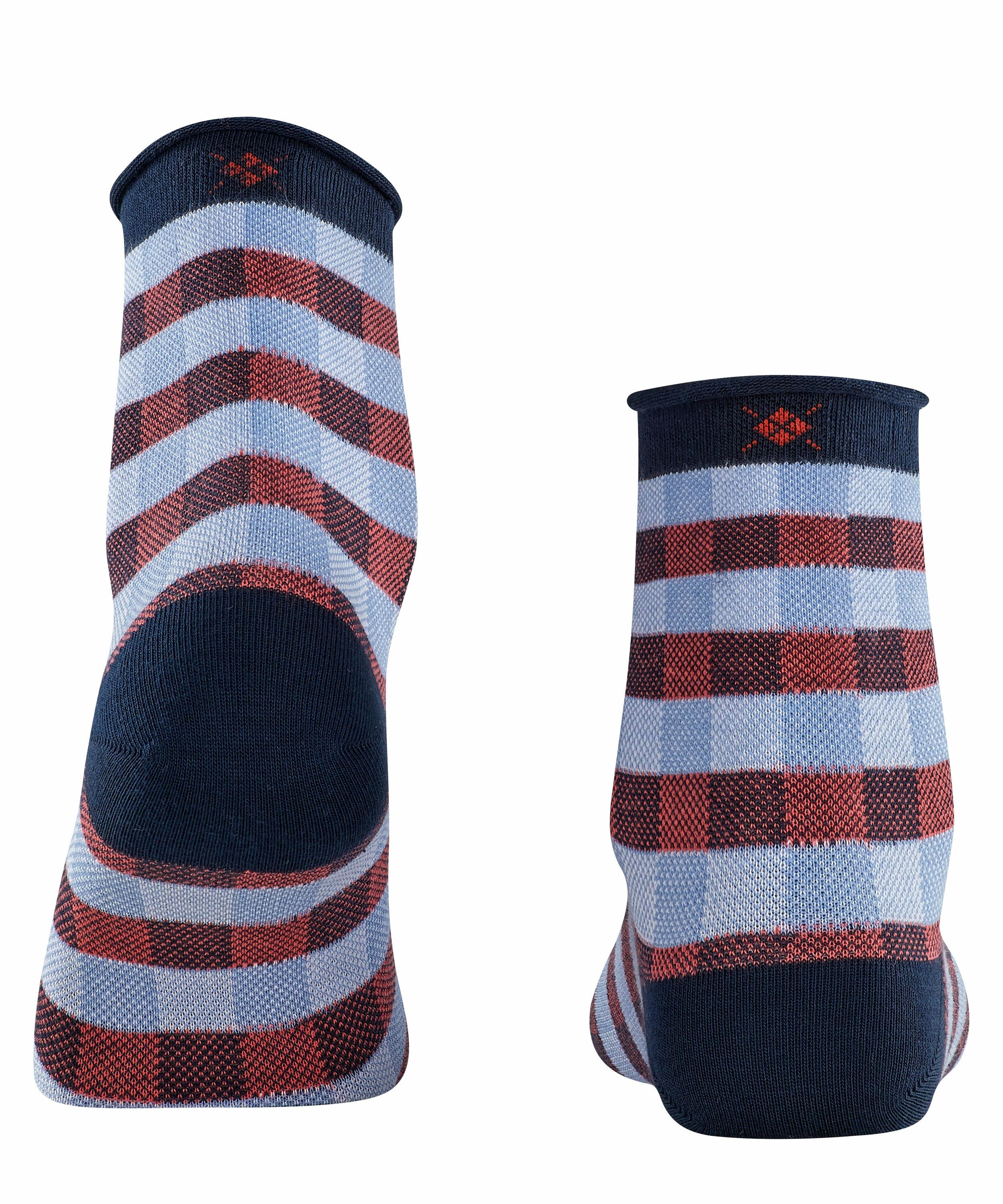 Burlington Sporty Vichy Damen Socken, 36-41, Blau, AnderesMuster, Baumwolle günstig online kaufen