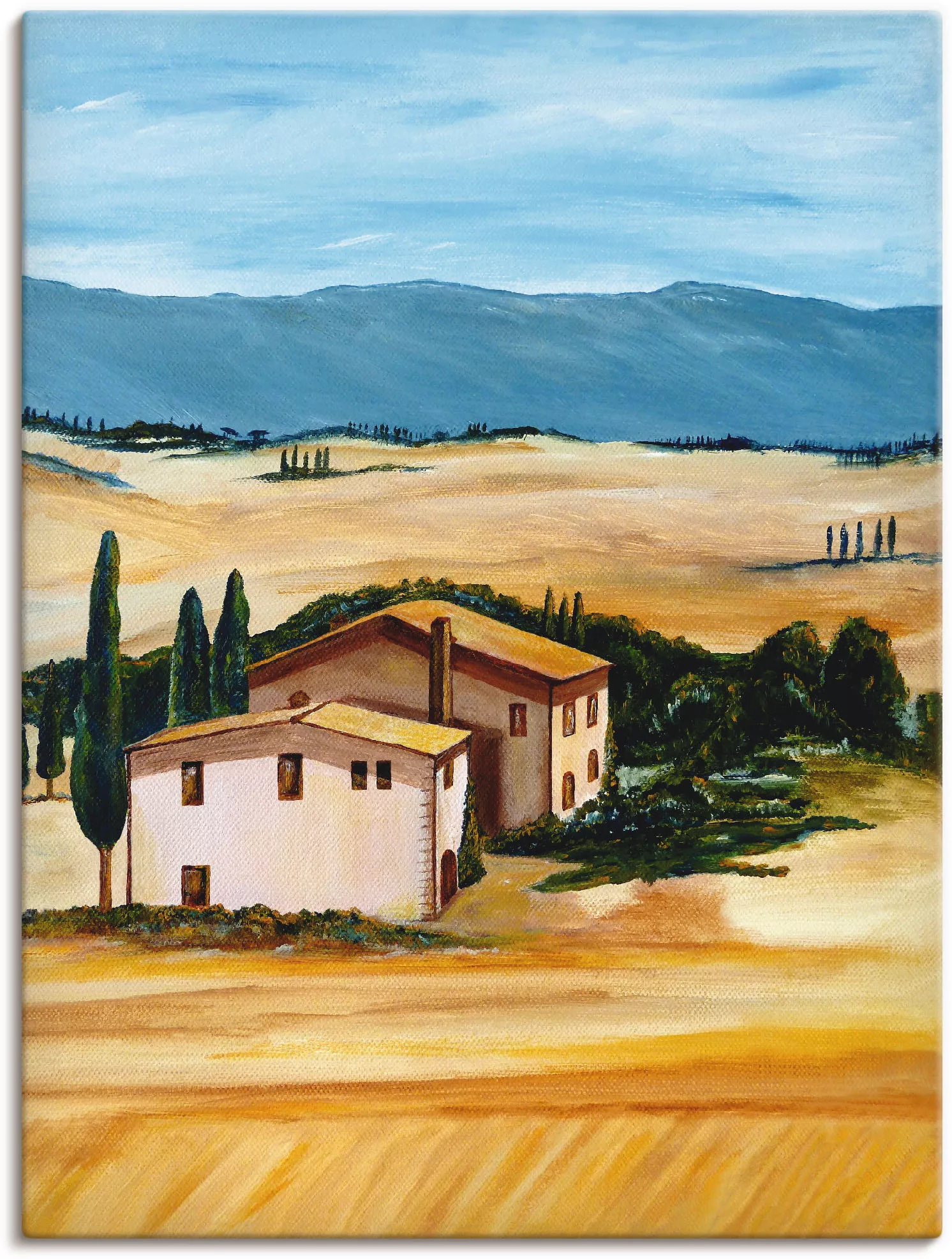 Artland Wandbild "Sommer in der Toskana", Felder, (1 St.), als Leinwandbild günstig online kaufen