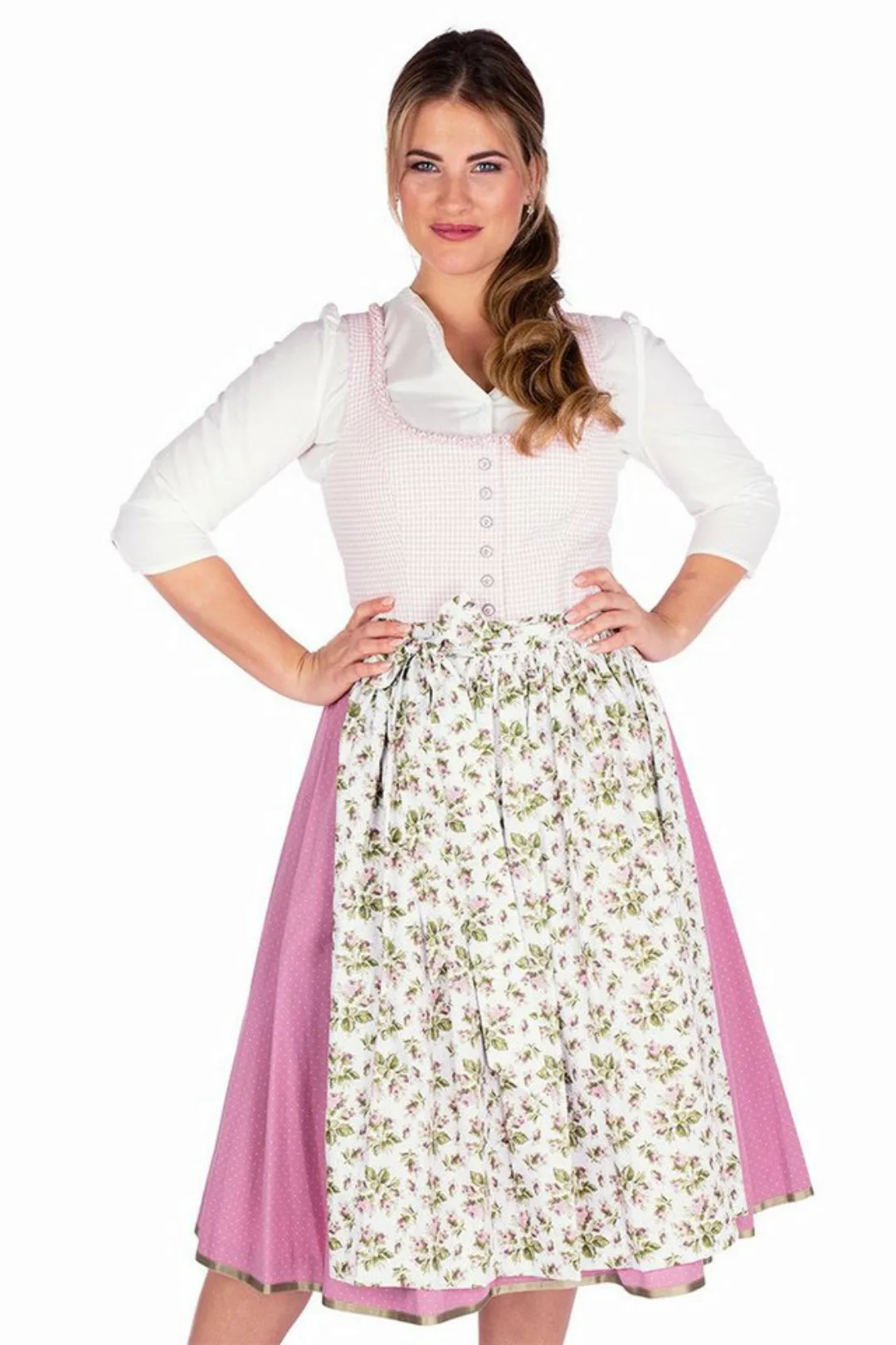 Hammerschmid Dirndl Midi Dirndl 2tlg. - KOFLERSEE - rosa/mauve/creme/grün günstig online kaufen