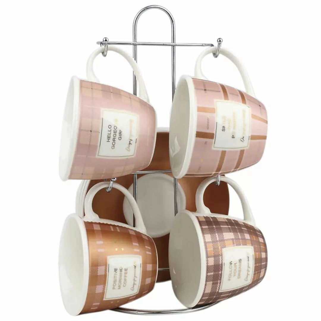 Satz Von Kaffeetassen Dkd Home Decor Rosa Braun Bone China Porzellan (210 M günstig online kaufen