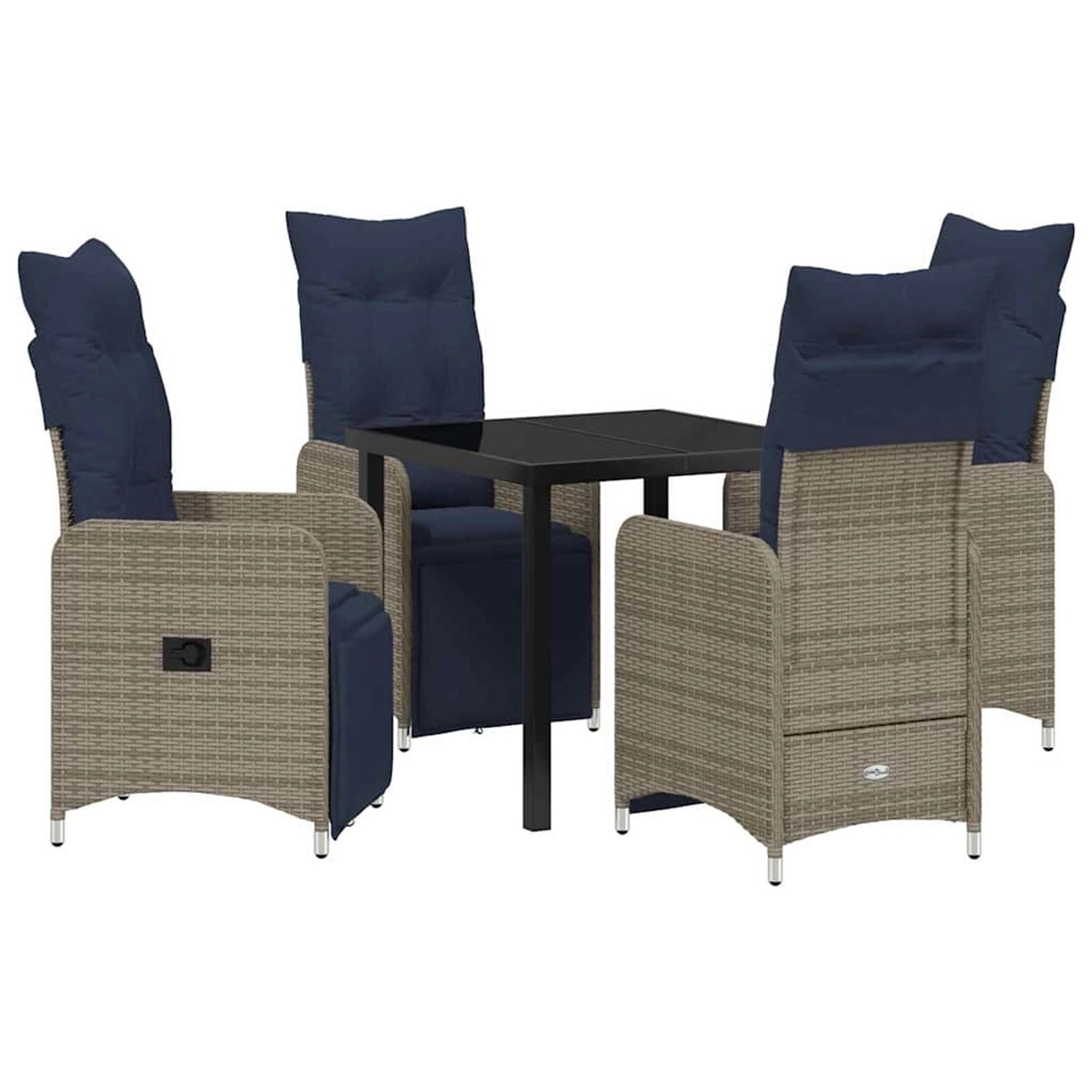 vidaXL Garten Essgruppe 5-Tlg Grau Poly-Rattan 3379696 günstig online kaufen