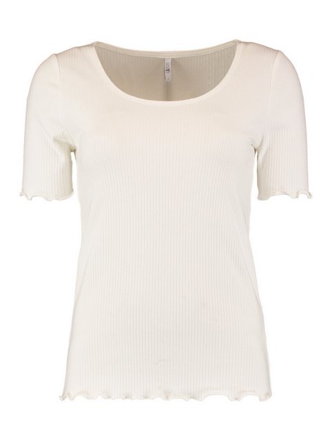 HaILY’S T-Shirt Top Halbarm Shirt Gerippt Rundhals Oberteil 7374 in Weiß günstig online kaufen