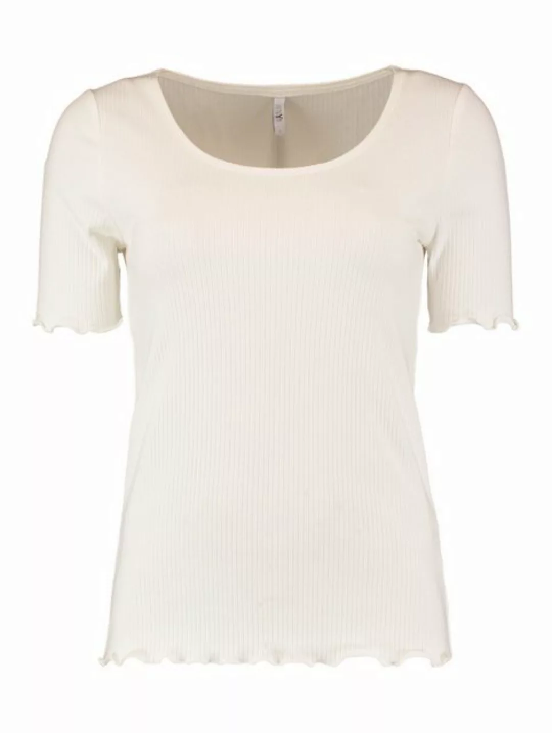 HaILY’S T-Shirt Top Halbarm Shirt Gerippt Rundhals Oberteil 7374 in Weiß günstig online kaufen