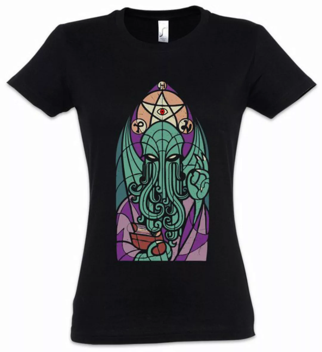 Urban Backwoods Print-Shirt Church Of Cthulhu Damen T-Shirt Miskatonic Love günstig online kaufen